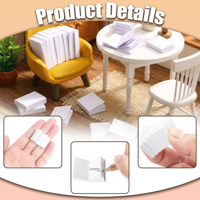 LvYiLinggg 12pcs Miniature Blank Book 1:12 Miniature Blank Book 15.5*21.5*3mm