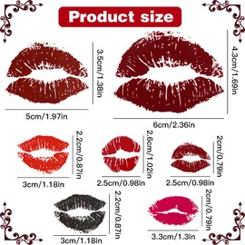 ZZXLLRO 25 Sheets (65Pcs) Red Lips Temporary Tattoo Stickers, Self-adhesive Fake Red Lips Tattoos, Water-proof Face Stickers for Adult Women Girls Face Body Halloween Day Decorations