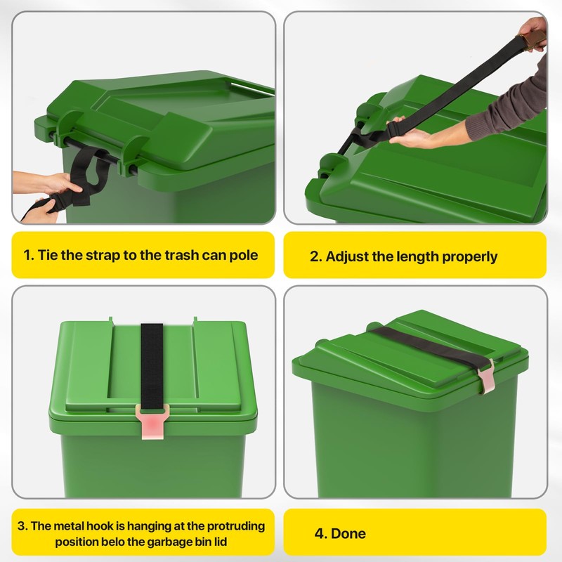 Wuno Shop Trash Can Lid Lock for Raccoons, Bear Proof