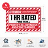 Anobell 1 Hour Fire Wall Sign, 10 x 14 Inch