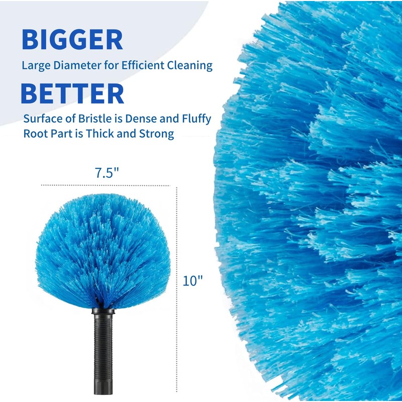 3 Pack Screw on Webster Cobweb Duster Head for Pole,Spider