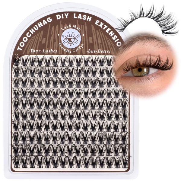 D Curl Eyelash Clusters Wispy Lash Clusters 150pcs Volume Cluster
