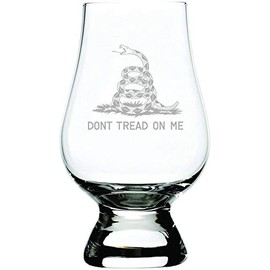 Don't Tread On Me Quote Etched Crystal Whisky Glass Compatible With Glencairn Accessories