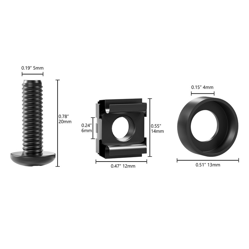 FGB 100 x M6 Cage Nuts Screws Set - 100
