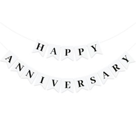 PANRRPERS Happy Anniversary Banner,Valentines Day Wedding,Love Party and Background Indoor Outdoor Decorations