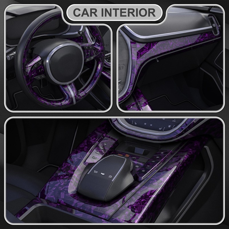 Lypumso Purple Forged Carbon Fiber Vinyl, Adhesive Wrap Roll for