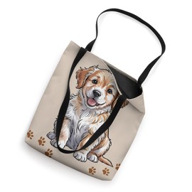 Retriever Dog Pawprints Puppies Graphic Dog Tote Bag