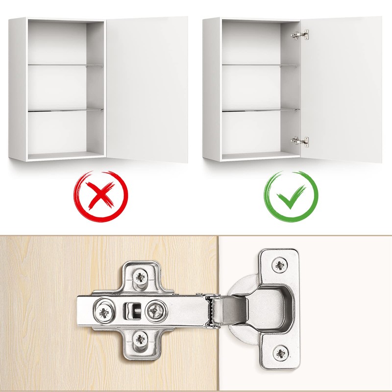 1 Pair (2 Pcs) knobelite 105 Degree Soft Closing Cabinet