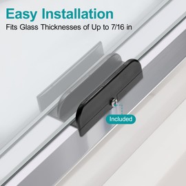 M6219 Sliding Shower Door Bottom Track (Black) Suitable for Top-Hung Sliding Shower Doors Shower Door Track, 1/2-inch Slot, Suitable for 7/16-inch Thick Glass Shower Doors Plastic Track M6219 (1 pack)