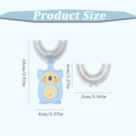 MIRKUZI Kinderzahnbürsten für den manuellen Gebrauch 2 Stück Kinderzahnbürste U-Form, Kinderzahnbürste U-Form, 360-Grad-Zahnbürste, Silikon Kinderzahnbürste U-Form (Rosa + Blau)