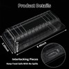 Funnymoom 60pcs Clear Plastic Hot Dog Tray with Hinged Lid
