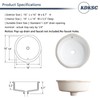 KDKSC Undermount Bathroom Sink 16 Inch Small Verticyl Round Undermount