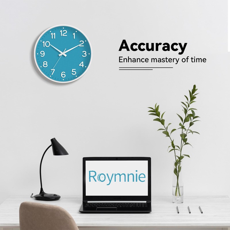 Roymnie Wall Clock, 10 Inch Silent Wall Clocks Battery Operated-Modern