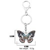 Llavero de metal esmaltado, diseño de mariposa, anillos para mujeres