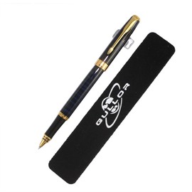 Gullor 388 Roller ball pen with Original pen pouch and a PU leather pen pouch - Dark blue