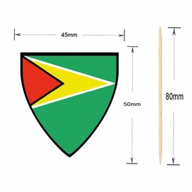 AK Giftshop Guyana Flags Party Food Sticks Picks Cupcakes Decorations Toppers (24 Pack)