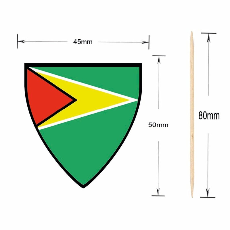 AK Giftshop Guyana Flags Party Food Sticks Picks Cupcakes Decorations
