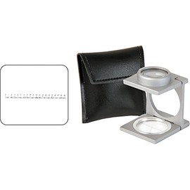 6X Linen Tester with Double Lens Construction and Precision Measuring Reticle.