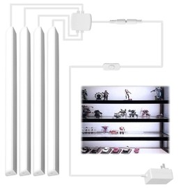 Cabinet Lighting, 4pcs 12" V-Shape Bright LED Light Bars for Under Cabinet, Gun Safe, Locker, Closet, Under Counter, Shelf, Showcase - 1200lm 12W - Pure White (6000K)
