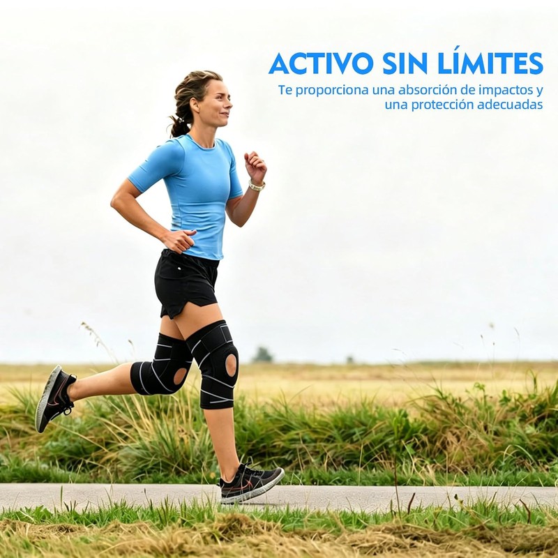 Rodilleras Ortopedicas de Compresión, 2 Piezas Rodilleras Gym, Gris