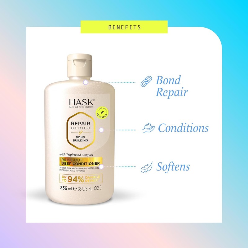 HASK, Mascarilla Reparadora Bond Building, Fortalece e Hidrata con TripleBond