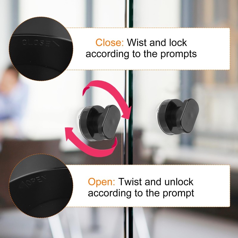 uxcell 2Pcs Suction Cup Glass Mirror Door Handle, Door Shower