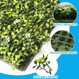 Patio Artificial Grass Wall Greenery 18"x12" (19 PC) Faux Boxwood Panels for Photography Backdrop Wedding Background Privacy Hedge Screen Indoor Outdoor Green Wall Décor