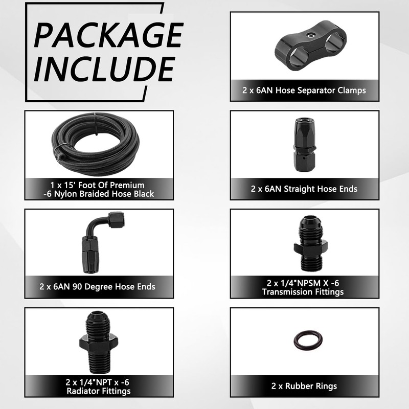 6AN Automatic Transmission Cooler Kit Compatible with 4L60E 4L65E -