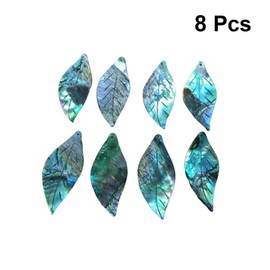 Healifty 8 Pcs Flat Abalone Shell Beads Drop Charms for Earring Necklace DIY Jewelry Making