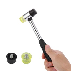 Rubber Mallet Hammer,25mm Small Detachable Double Face Soft Hammer with Anti-Slip Ergonomic Handle for Jewelry,Leather Crafts,Woodworking,Household Projects
