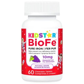 Kidstar Chewable Iron 10mg Iron per Chewable, 60 Chewable Tablets, 60 Chewable Tablets / Natural Grape