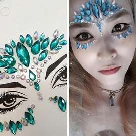 Face painting, jewelry sticker, face makeup sticker, leisure art, party decoration item, festival toy, opal diamond / 페이스페인팅 보석스티커 얼굴 화장 스티커 레저 아트 파티 장식 아이템 페스티벌 장난감 오팔다이어