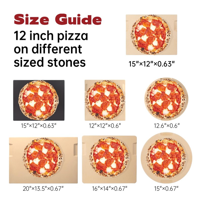 ROCKSHEAT Pizza Stone, 15"x12" Rectangular Pizza Stone for Oven Grill