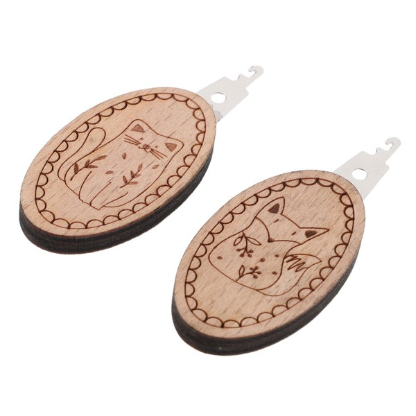 jojofuny 2pcs Needle Threaders Metal Sewing Needle Threader with Wood