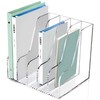 SANRUI Acrylic Desk Organizers, Clear Magazine File Holder, 5 Vertical