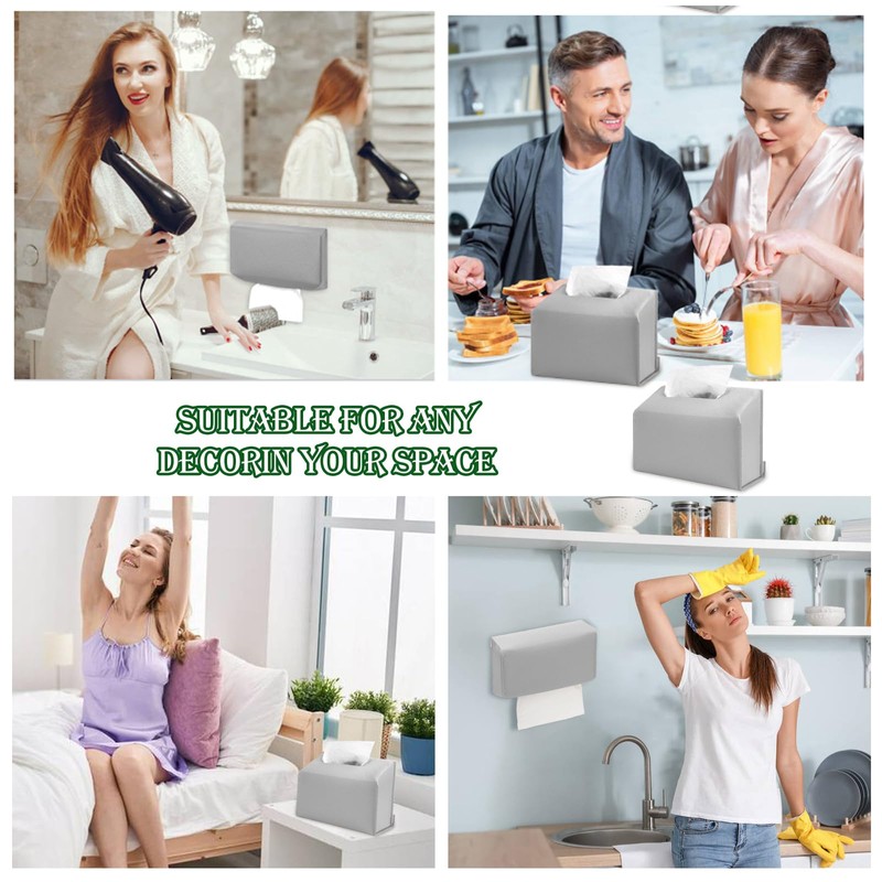 Tissue Box Cover Holder Compatible with Kleenex Disposable Paper Hand