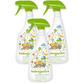 Babyganics Toy & Highchair Cleaner, Pack of 3, Fragrance-Free Multipurpose Household Cleaning Spray for Kids Toys, High Chair, and More, Child Safe, 17oz Spray Bottles