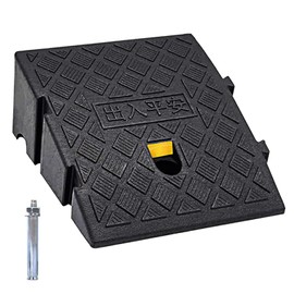 Kerb Ramps,Portable Lightweight Curb Ramp Driveway,Threshold Ramps,for Driveway,Sidewalk,Car,Scooter,Set of 1 with 1 Expansion Bolts. (7cm(H) x 1PCS)