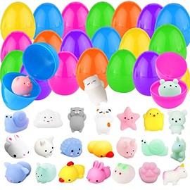 24 PCS Bright Colorful Easter Eggs, Plastic Easter Eggs for Kids Easter Party Favor, Easter Basket Stuffer, Easter Eggs Hunt