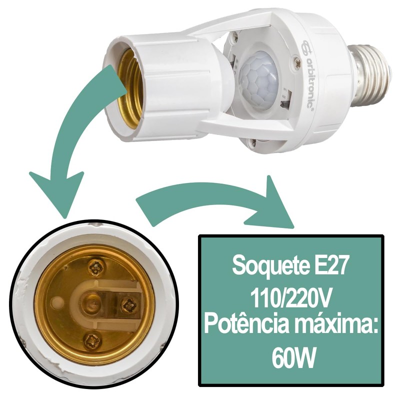 Light Sensor Socket for Light Fixtures, Automatic Dusk to Dawn