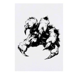 'Werewolf Claw' Temporary Tattoo - Water Resistant, Skin-Safe, Non-Toxic Transfer (TO00085525)
