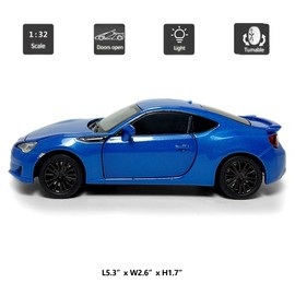 1/32 Scale 2017 BRZ Model Car Diecast Toy Cars Metal Children's Die-cast Vehicles, Doors Open, with Light, Toys for Boys Kids Birthday Gifts Men Collection Desktop Display, Blue