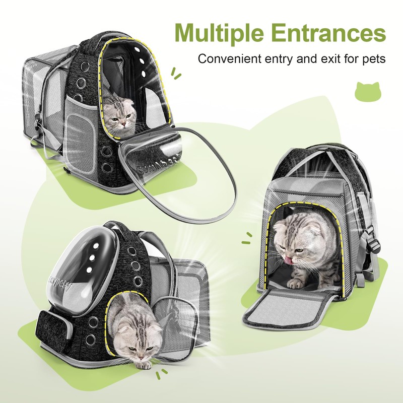 Cawypety Expandable Cat Backpack,Cat Bubble Backpack Carrier for Carrying Cats,