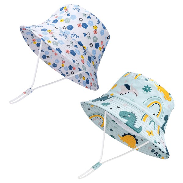 Utensilsto Pack of 2 Unisex Children's Sun Hats, 52 cm