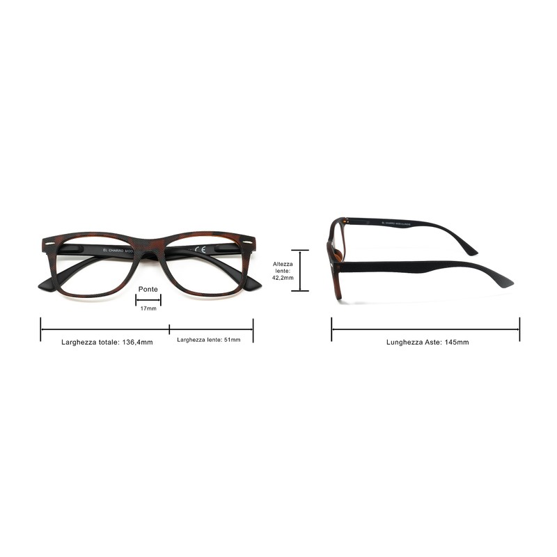 El Charro Lesebrille Modell Illinois Schildkröte/Schwarz, Diottria +2.5-1 Produkt