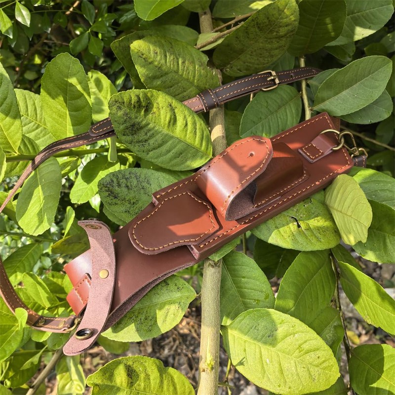 12.99" Large Leather Fixed Blade Knife Sheath,EDC Back Organizer for