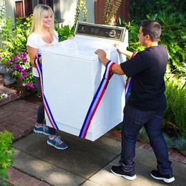 Carrying Strap for 2-Person Transport Belt for Furniture and Moving, 2-Piece Carrying Aid, Lifting Strap up to 300 kg, Blue/White/Red