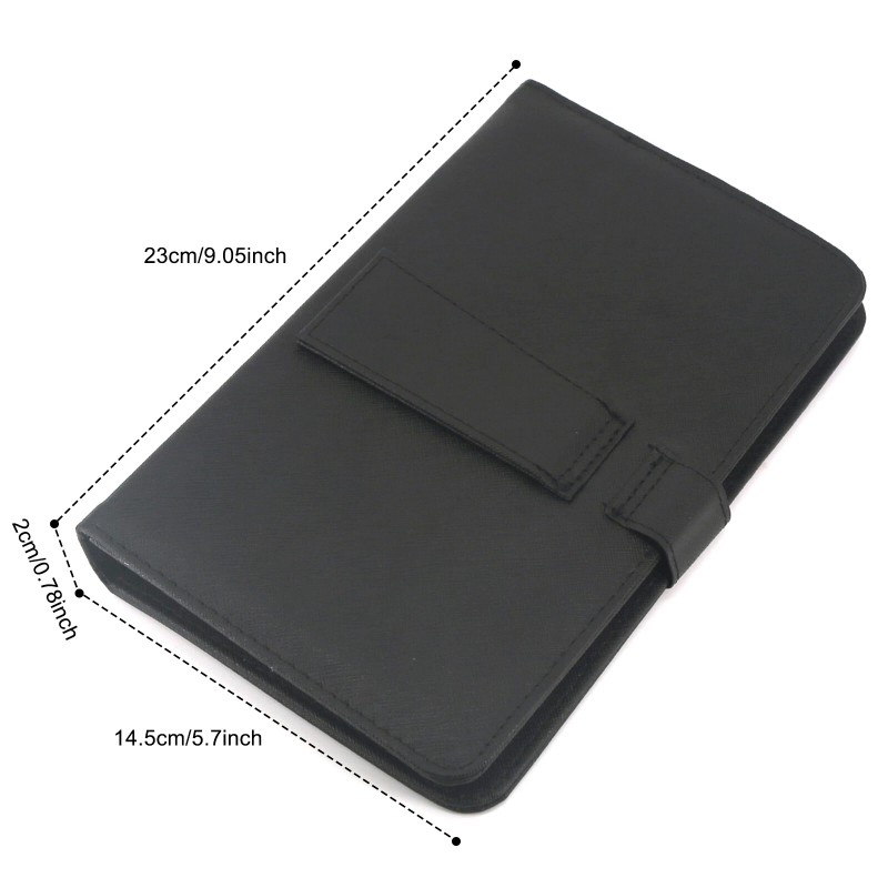 Universal Wired Type-C Slim BLACK Lightweight Stand Cover Keyboard Case