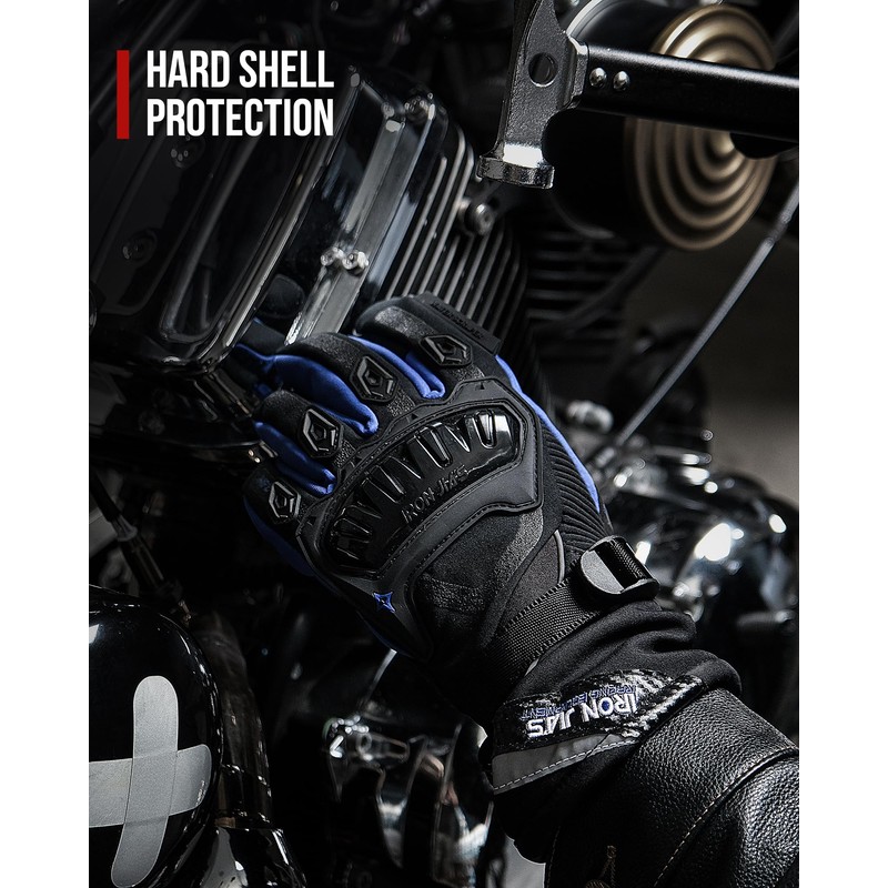 IRON JIA'S Motorcycle Gloves Winter Cold Weather Warm Touchscreen Waterproof