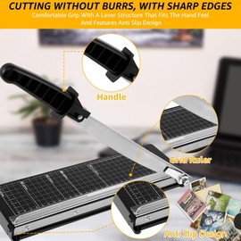 Abizarch Paper Cutter Stack Paper Trimmer 8 Sheets Capacity Accurate A4 Multi-Paper with R4 Corner Rounder Kraft Paper Cutting Board Paper Cutter Slicer for Photo Paper 250G Cardboard Leather ZHAZHAMO